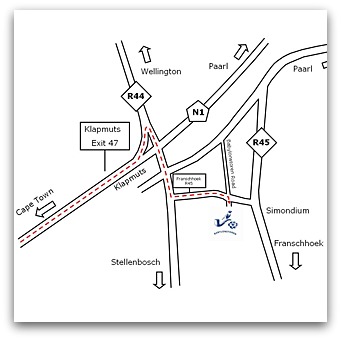 Map to Babylonstoren, Paarl Wine Route