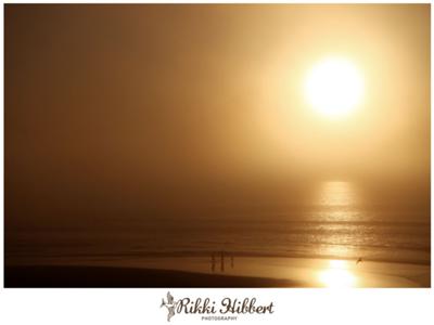 Golden misty sunset at Lagoon Beach