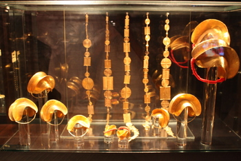Gold artifacts in the Gold of Africa Museum, Cape Town