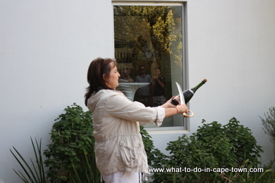 Sabrage, The House of JC Le Roux, Stellenbosch Wine Route, Cape Town