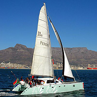 Catamaran Sailing in Table Bay, Cape Town