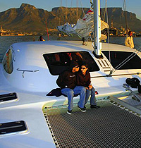 Catamaran Sailing in Table Bay, Cape Town