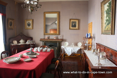 Dining room of OM Bergh House, Stellenbosch Village Museum