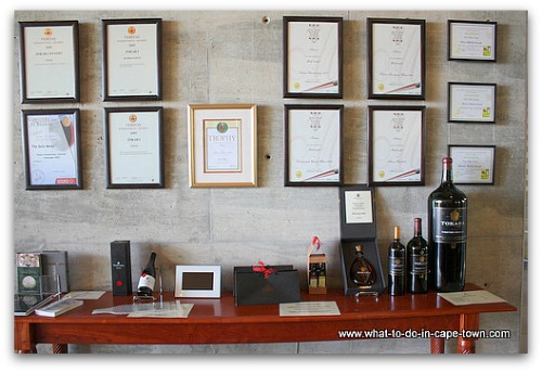 "Bragging" Wall at Tokara Winery, Stellenbosch Wine Route