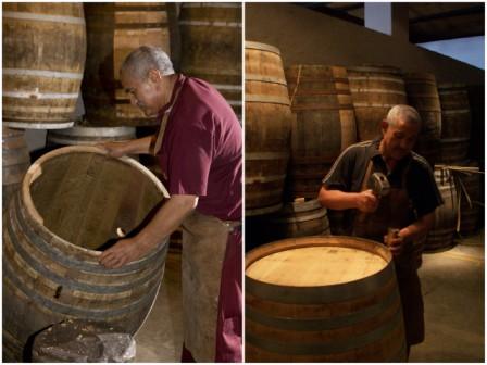 Abie Valentyn in the cooperage at Van Ryn Brandy Distillery, Stellenbosch