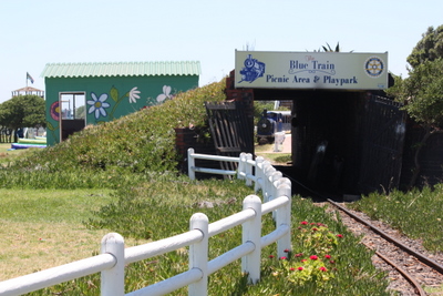The tunnel where the Miniature Blue Train goes through.