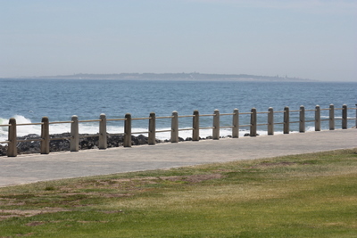 The view of Robben Island as seen from the Miniature Blue Train, Cape Town