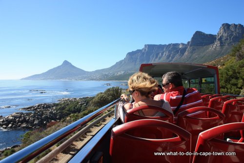 Lion's Head and the Twelve Apostle's as seen on a  City Sightseeing Tour, Cape Town