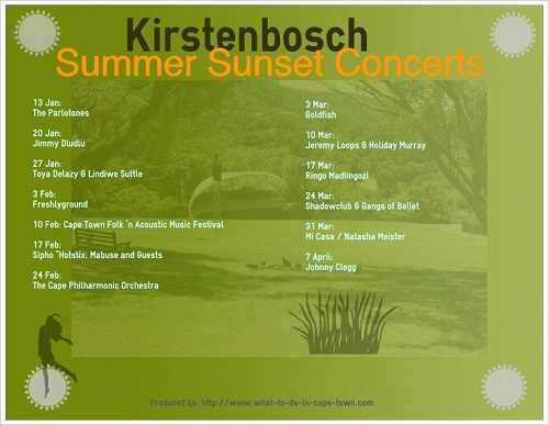 Kirstenbosch Summer Sunset Concerts, Cape Town Blog, Cape Town