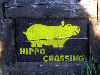 Hippo Crossing sign at Rondevlei Nature Reserve